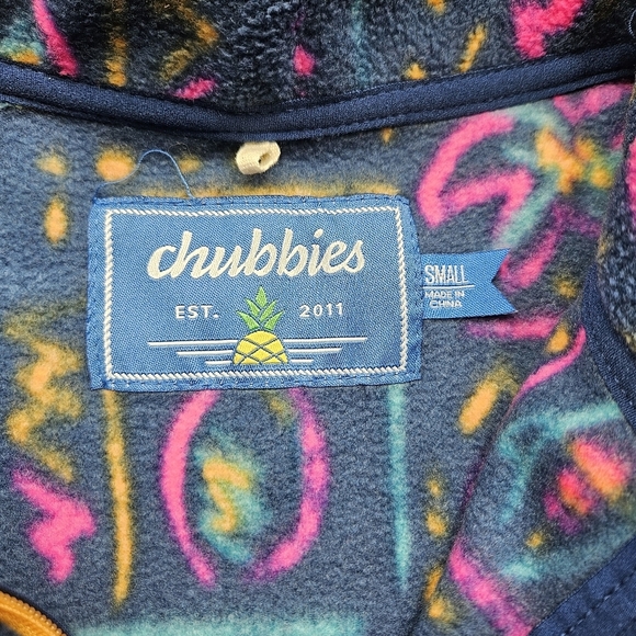 Chubbies Chilly Vibe Graphic Fleece Sweatshirt Pullover Men's Small Zippers - Picture 7 of 12